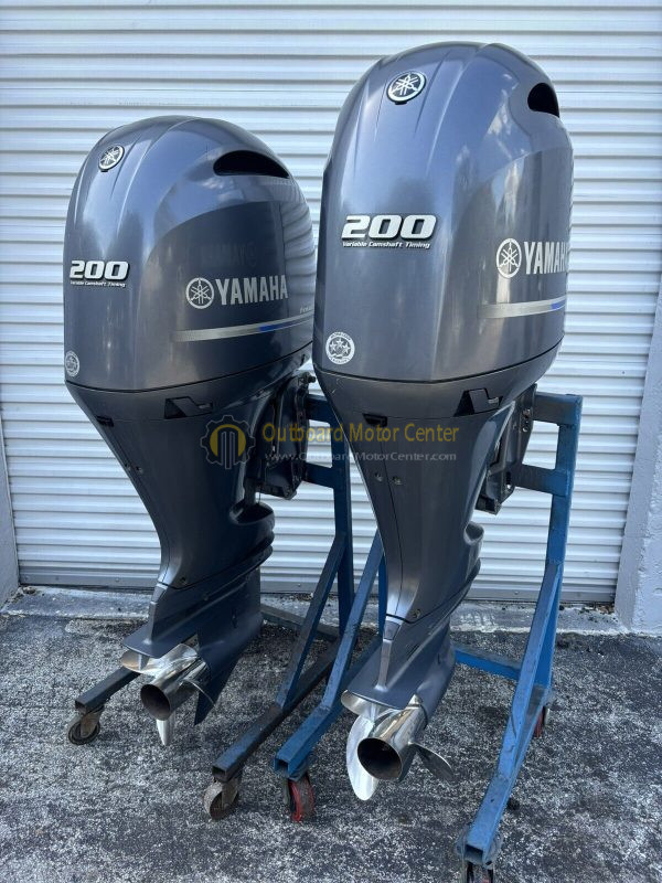 Used 20017 Pair Yamaha 200HP Four Stroke Outboard Motor